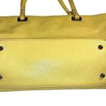 Nine West Ava Faux Leather Tote Bag Purse Floral Laser Cut Design Yellow Silver Photo 5