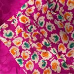 Neiman Marcus Vintage  Silk Jacquard Floral Blouse Pink Orange Green Size 16 Photo 8