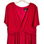 Jessica Howard Size 16 Midi Lined V-Neck Wrap Top Short Sleeve Dress Pink Photo 1