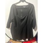 Eloquii  Black Square Neck 3/4 Sleeve Peplum Top Women's Plus Size NEW Photo 7