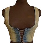 Finesse Lace up Denim Corset Bustier Cassidy Top Blue Size XS Photo 0