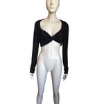 Free People  Intimately Black Long Sleeve Crop Top Photo 1