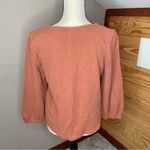 Madewell V-Neck Full Sleeve Top Shirt Blouse in Rust Orange Medium Photo 3