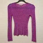 Ulla Johnson  Diana metallic irridescent magenta sweater, ribbed sz Petite (XS) Photo 11