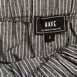 HAVE Black/White Striped Elastic Waist Fabric‎ Belt Shorts Size S Black Photo 4