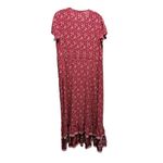 Unbranded Red/Pink/White Floral Short Flutter Sleeve Duster Size L Long Tie Pink Size L Photo 5