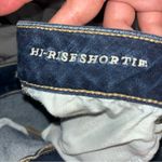 American Eagle  Outfitters Dark Blue Jean Shorts with Floral Embroidery Photo 5