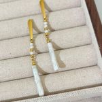 Boutique COPY - Handmade Pearl Earrings Titanium steel gold plated Earrings Waterproof E… Photo 1