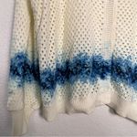 Peace Love World  Cream and Blue Knit Cardigan Photo 2