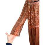 Southern Fried Chics Sequin Open Duster Kimono Long Sleeve Bronze XL NEW Gold Photo 2