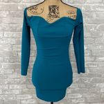 Pretty Little Thing Teal Binding Detail Bardot Bodycon Dress Photo 1