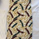 Women's Strapless Dress Swimsuit Coverup Gold Chain Print Green Red Stripe Size 1X Photo 0