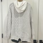 POL  Cable Knit Sweater Zip Cardigan Small Oversized Layered Gray Coastal Boho Photo 2