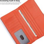  Bifold Long Slim Wallets for men, Leather RFID Blocking Credit Card Holder with ID Window Photo 5