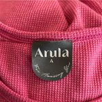 Arula Pink Waffle Knit Long Sleeve Draped Blouse Shirt Top Size A (14/16) Photo 3
