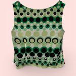 Studio I Cute martini olive flowy crinkle sleeveless lined blouse Y2K cocktails Photo 2