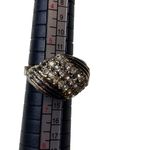 Vintage Rhinestones and Gold Tone Multi Textured Ring Size 6 Fashion Jewelry Photo 1