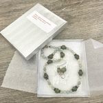 Agate and porcelain gold plated necklace and earrings set Photo 4