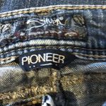 Silver Jeans Silver Pioneer Boot Leg Stretch Jean 25X32 Embellished Flap Pockets Med Wash Photo 2