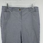 Talbots  pants women's 14P petite gingham check cropped blue white nautical beach Photo 2