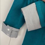 White House | Black Market  Teal and Black Striped Top Photo 5