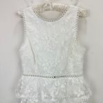 Lulus NEW Look So Sweet White Embroidered Lace Mini Dress Party Ruffle M Photo 5