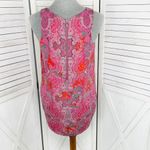 CAbi Jubilee Paisley Sleeveless Tunic Blouse Tank Top Pink Grey Small Photo 3