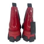 Prada Patent Leather Monolith Booties in Rosso Red Photo 9