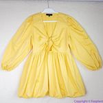 Eloquii yellow 100% cotton Bubble Hem Puff Sleeve Dress,18 Photo 4