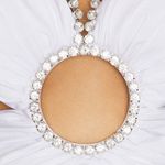 Area Gathered Butterfly Poplin Mini Dress White Size 4 Photo 3