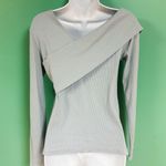 Unbranded Light Blue Long Sleeve Wrap Blouse Size XL Photo 4