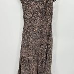 Reformation Dress Women 2 Toulouse Cream Black Cheetah Print Linen Midi Photo 10