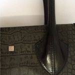 Pour La Victoire Black Beige Maison Croc Embossed Leather Medium Tote Handbag Photo 4