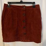 Ci Sono Corduroy Collection Buttoned Front Rust Skirt, Sz M Photo 0