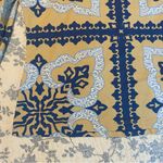 J. McLaughlin  Catalina Cloth Beige and Blue Geometric Design Top Size Medium Photo 8