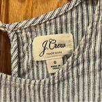 J.Crew Women’s Ruffle Flounce Sleeve White & Blue Linen Stripe Top Blouse Size 0 Photo 8