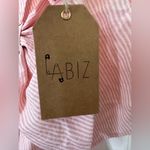 Labiz Pink Striped Seersucker Bow Top NWT Photo 5