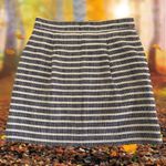 J. Crew Factory 00 Stripe Pleated Front Mini Tweed Skirt Gray Photo 3