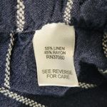 Cato  Navy Blue and White Striped Pull-on Wide Leg Pants Linen Blend Size 14/16 Photo 7