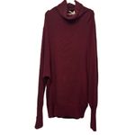 Free People Burgundy Oversize Knit Turtleneck Cowl Neck Sweater Dress Large Photo 2
