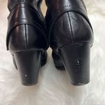 BOC Y2K Black Chunky Block Heel Saddle Belt Leather Tall Boots Size 7 Bin 21 Black Photo 12