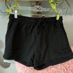 The Comfy Black Knit Shorts Elastic Drawstring Waist Cotton Photo 5