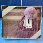 Nine West NWT Women's Plaid Wrap & Diamond Stitch Beanie Set Photo 1
