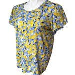 Ann Taylor Lemon Blossom Bobble Petal Sleeve Pure Linen Tee, Sz M Photo 5