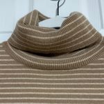 KORS Michael Kors Tan Striped Turtleneck Sweater Brown Photo 1