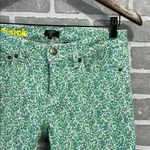 J.Crew  Toothpick Stretch Floral Jeans Straight Leg Zip Front Pockets Green Sz 27 Photo 2