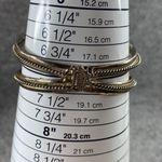 Silver Color Cuff Bracelet Black Cabochon Center Womens Aged Patina Photo 6