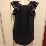 Ban Jara Cotton Embroidered Navy Blue Boho Sheath Dress Women's Size S Photo 6