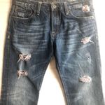 Anoname Chloe Crop Boyfriend Denim Blue Jeans Size 27 Distressed mid rise Y2K Photo 3