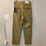 RE/DONE  NWT 70’s ultra high rise stove pipe raw hem size 26 crop green sage Photo 2